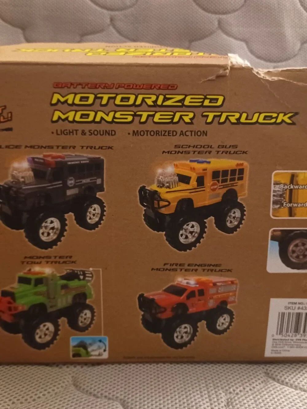 Fire Engine Monster Truck Toy Kids Electric Motor Emergency Vehicle NEW